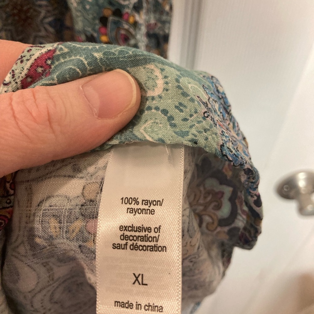 Maurices vibrant Y2K boho paisley sleeveless v-neck midi babydoll dress size XL - Picture 8 of 9